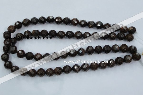 CBZ104 15.5 inches 8mm faceted round bronzite gemstone beads