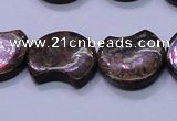 CBZ111 15.5 inches 15*18mm curved moon bronzite gemstone beads