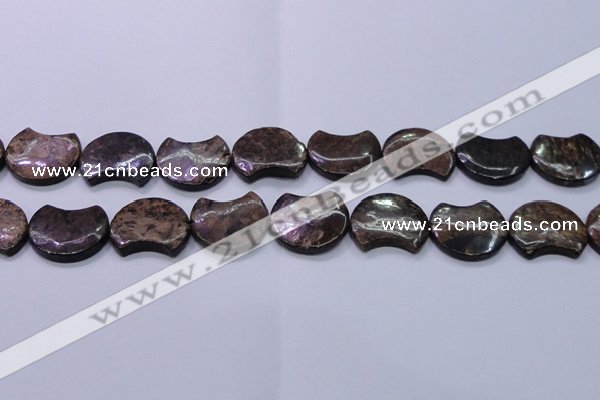 CBZ112 15.5 inches 20*24mm curved moon bronzite gemstone beads