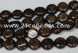 CBZ207 15.5 inches 8mm flat round bronzite gemstone beads