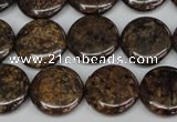 CBZ211 15.5 inches 16mm flat round bronzite gemstone beads