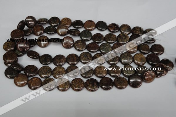 CBZ211 15.5 inches 16mm flat round bronzite gemstone beads