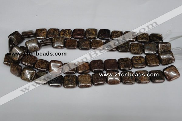 CBZ228 15.5 inches 16*16mm square bronzite gemstone beads