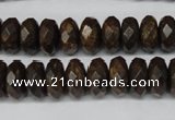 CBZ404 15.5 inches 6*12mm faceted rondelle bronzite gemstone beads