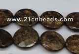 CBZ432 15.5 inches 18mm faceted coin bronzite gemstone beads