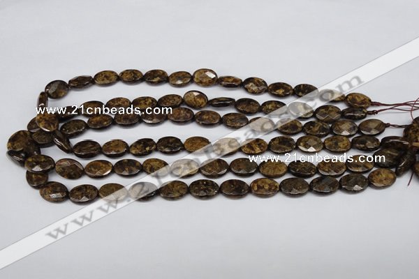 CBZ436 15.5 inches 10*14mm faceted oval bronzite gemstone beads