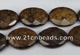 CBZ439 15.5 inches 15*20mm faceted oval bronzite gemstone beads