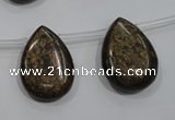 CBZ500 Top-drilled 10*14mm flat teardrop bronzite gemstone beads