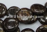 CBZ57 15.5 inches 18mm coin bronzite gemstone beads wholesale