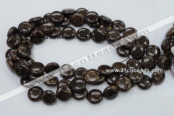 CBZ57 15.5 inches 18mm coin bronzite gemstone beads wholesale