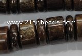 CBZ58 15.5 inches 6*18mm & 12*18mm rondelle bronzite gemstone beads