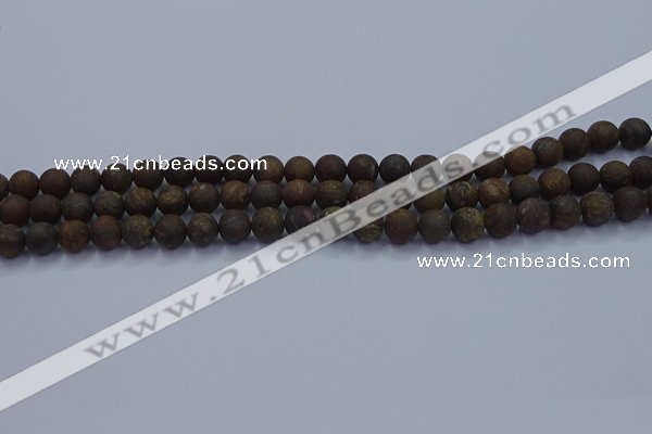 CBZ600 15.5 inches 4mm round matte bronzite beads wholesale