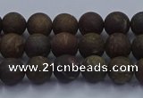 CBZ601 15.5 inches 6mm round matte bronzite beads wholesale