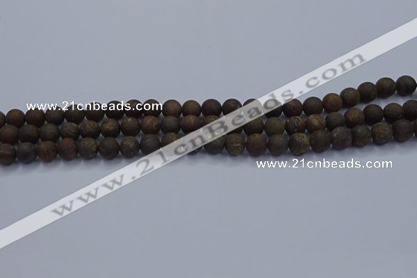 CBZ601 15.5 inches 6mm round matte bronzite beads wholesale