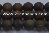 CBZ602 15.5 inches 8mm round matte bronzite beads wholesale