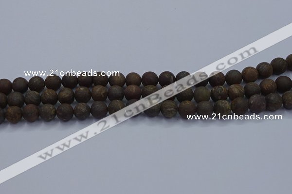 CBZ602 15.5 inches 8mm round matte bronzite beads wholesale