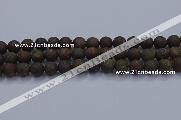 CBZ605 15.5 inches 12mm round matte bronzite beads wholesale