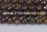 CBZ610 15.5 inches 4mm faceted round bronzite gemstone beads