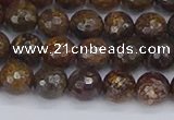 CBZ612 15.5 inches 8mm faceted round bronzite gemstone beads