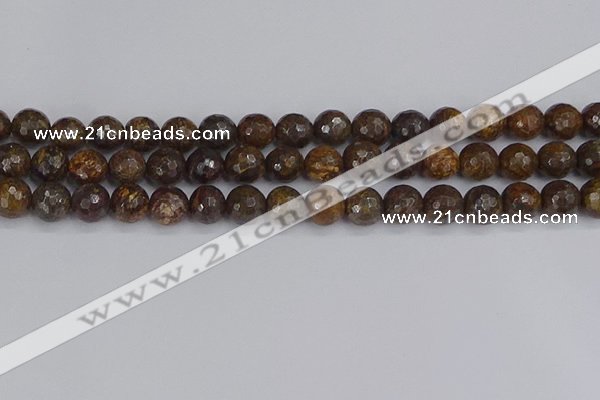 CBZ613 15.5 inches 10mm faceted round bronzite gemstone beads