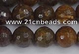 CBZ614 15.5 inches 12mm faceted round bronzite gemstone beads