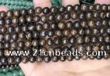 CBZ619 15.5 inches 6mm round bronzite beads wholesale