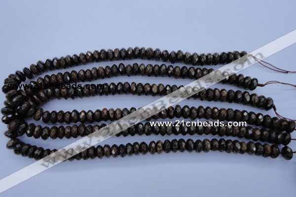 CBZ65 15.5 inches 6*10mm faceted rondelle bronzite gemstone beads