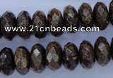 CBZ66 15.5 inches 7*14mm faceted rondelle bronzite gemstone beads