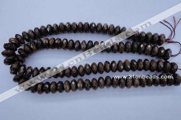 CBZ66 15.5 inches 7*14mm faceted rondelle bronzite gemstone beads