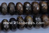 CBZ67 15.5 inches 8*16mm faceted rondelle bronzite gemstone beads