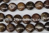 CBZ71 15.5 inches 10mm flat round bronzite gemstone beads