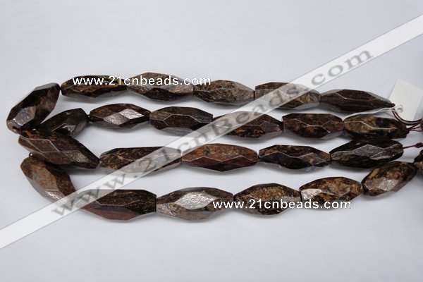 CBZ87 15.5 inches 14*34mm faceted nuggets bronzite gemstone beads