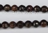 CBZ94 15.5 inches 8mm faceted round bronzite gemstone beads