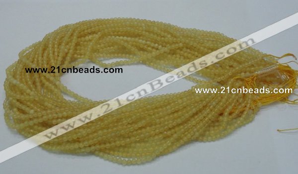 CCA01 15.5 inches 3mm round yellow calcite gemstone beads wholesale