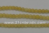 CCA02 15.5 inches 4mm round yellow calcite gemstone beads wholesale