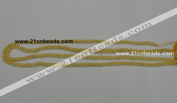 CCA02 15.5 inches 4mm round yellow calcite gemstone beads wholesale