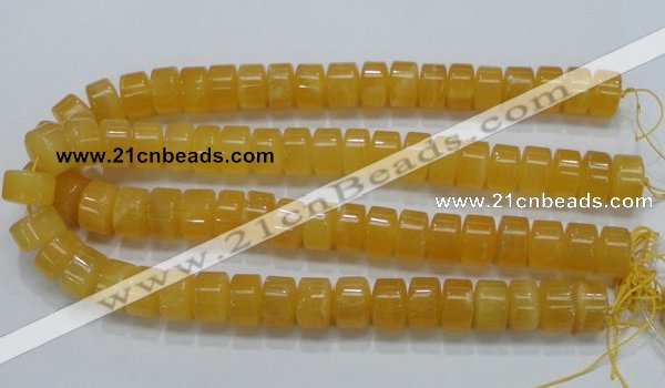 CCA09 15.5 inches 10*16mm wheel-shaped yellow calcite gemstone beads