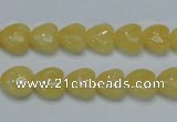 CCA11 15.5 inches 10*10mm heart yellow calcite gemstone beads