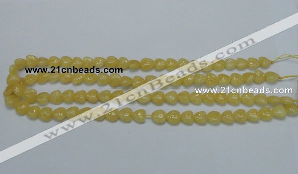 CCA11 15.5 inches 10*10mm heart yellow calcite gemstone beads