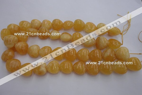 CCA25 15.5 inches 20*20mm heart calcite gemstone beads wholesale