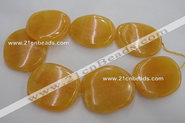 CCA30 15.5 inches 35*38mm – 40*42mm freeform calcite gemstone beads