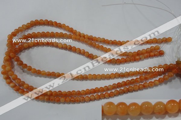 CCA301 15.5 inches 6mm round orange calcite gemstone beads wholesale