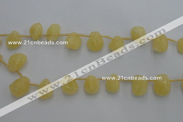 CCA33 Top-drilled 12*16mm nuggets calcite gemstone beads wholesale