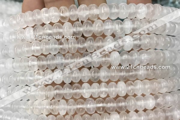 CCA367 15.5 inches 5*8mm rondelle white calcite gemstone beads