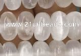 CCA368 15.5 inches 6*10mm rondelle white calcite gemstone beads