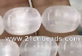 CCA370 15.5 inches 10*14mm rice white calcite gemstone beads