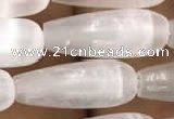 CCA374 15.5 inches 6*16mm teardrop white calcite gemstone beads