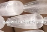 CCA375 15.5 inches 8*20mm teardrop white calcite gemstone beads