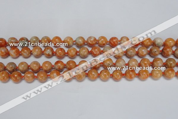 CCA452 15.5 inches 8mm round orange calcite gemstone beads