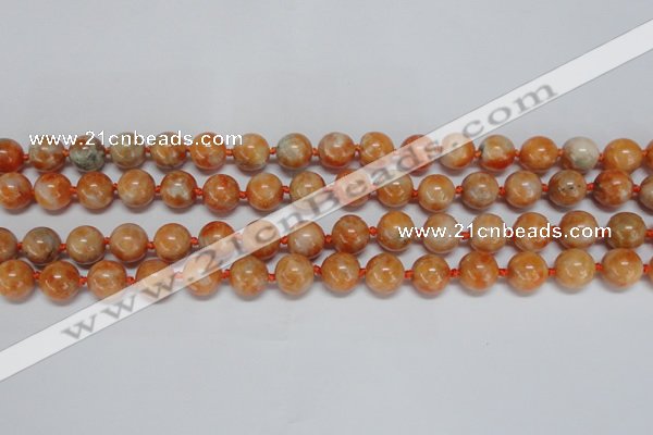 CCA453 15.5 inches 10mm round orange calcite gemstone beads